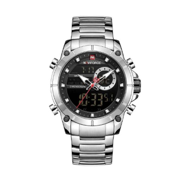 NAVIFORCE 9163-SB Luxury Brand Stainless Steel Sports Watch